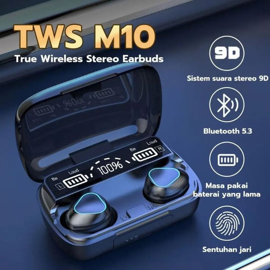 M10 Wireless Bluetooth Earbuds – Long Battery, Touch Control